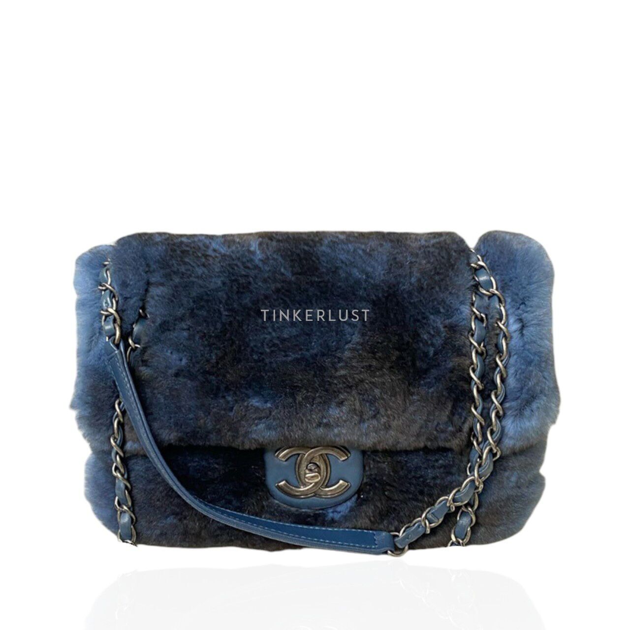 tas shoulder bag Chanel Orylag Fur Navy 17 RHW Shoulder Bag Tinkerlust